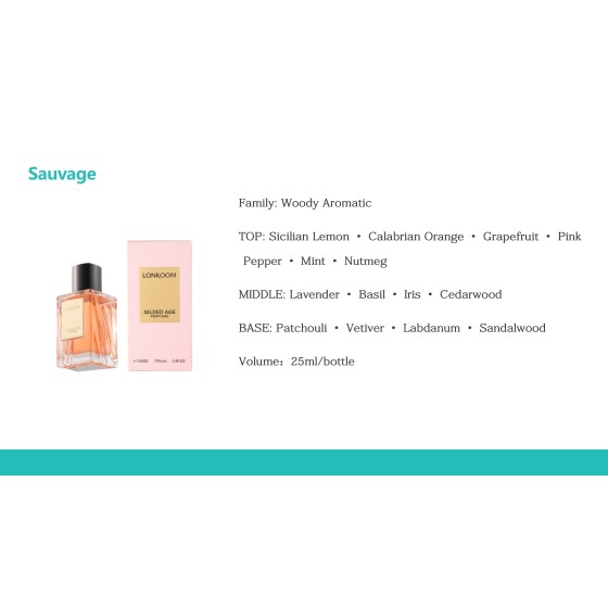 LONKOOM GILDED AGE Perfume 25ml, Woody Aromatic Long‑Lasting Eau De Parfum Spray